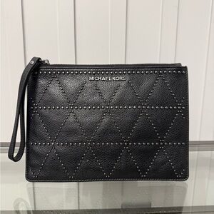 Michael Kors Black Studded Clutch